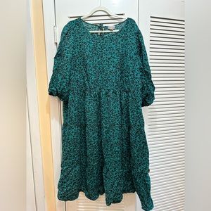 Target Plus 3x green puffy sleeve dress